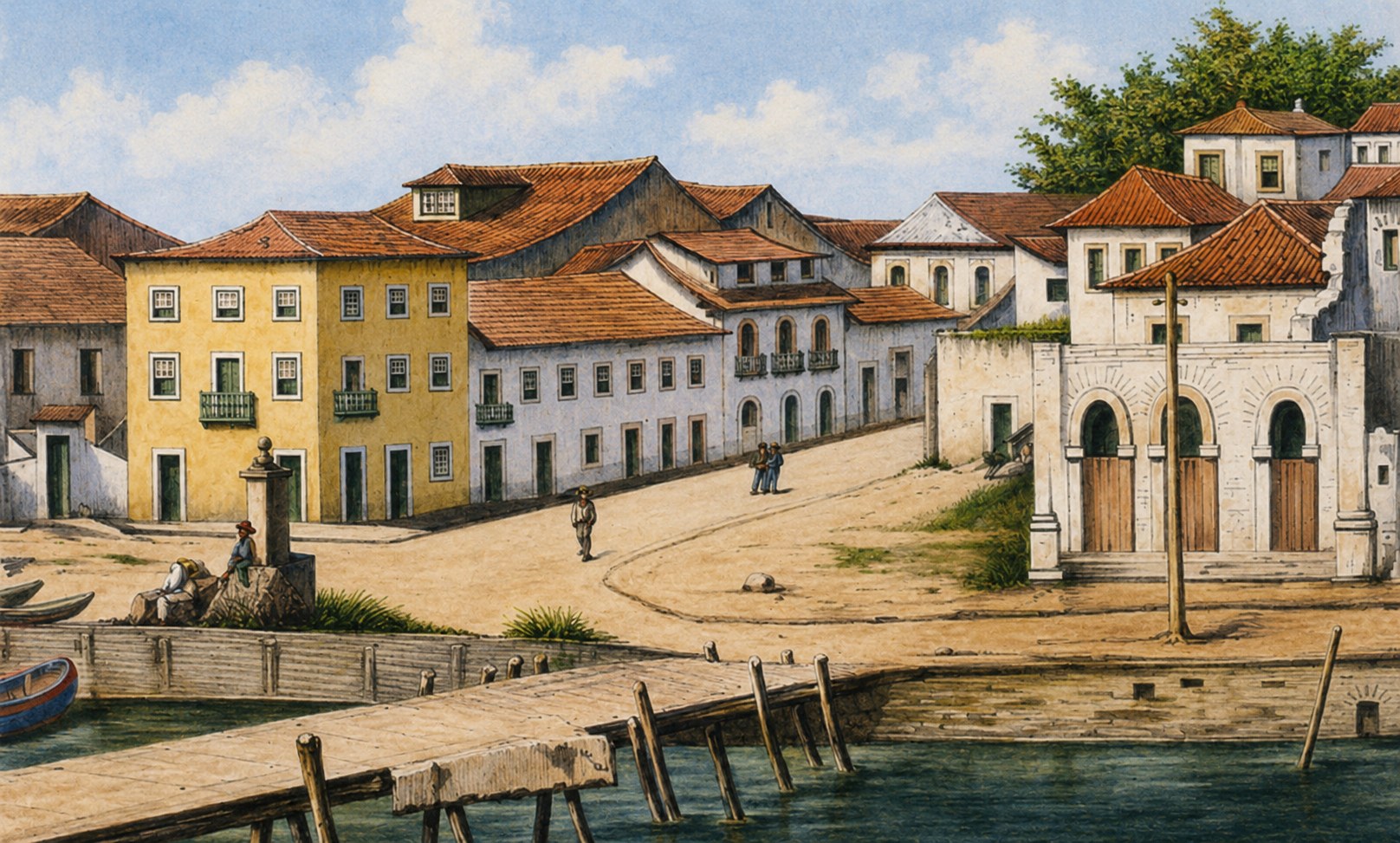 O porto de Santos, terra natal dos irmãos Andrada